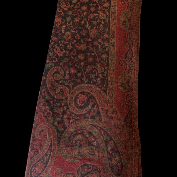 Multicoloured Embroidered Self Print Border - 70*180 - 100% Silk - Picture 2 of 6